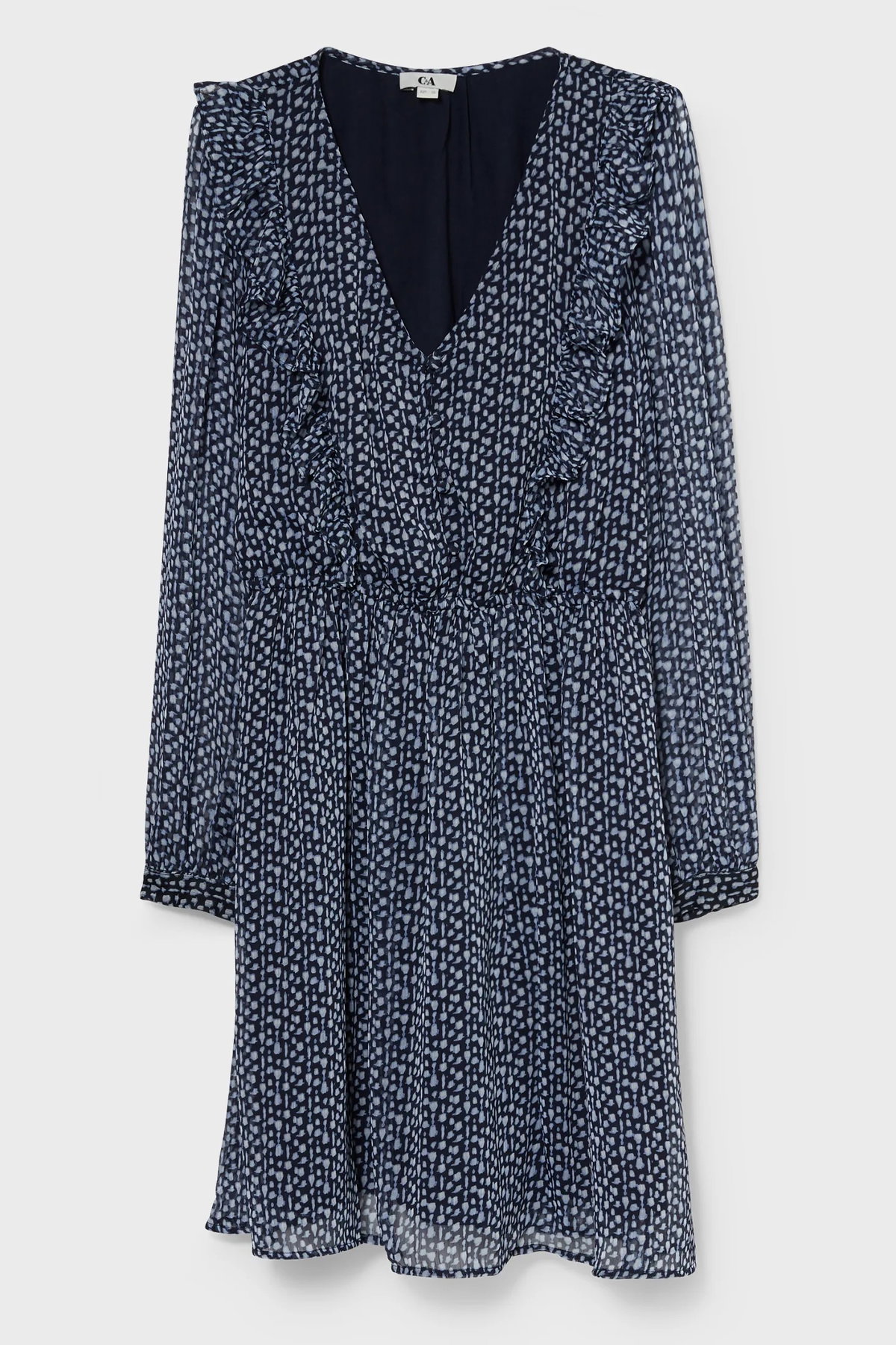 C&A Kleid blau gemustert