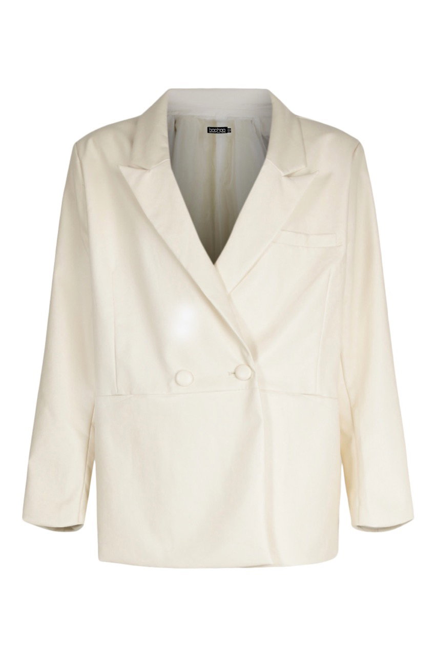 Boohoo PU Blazer weiß