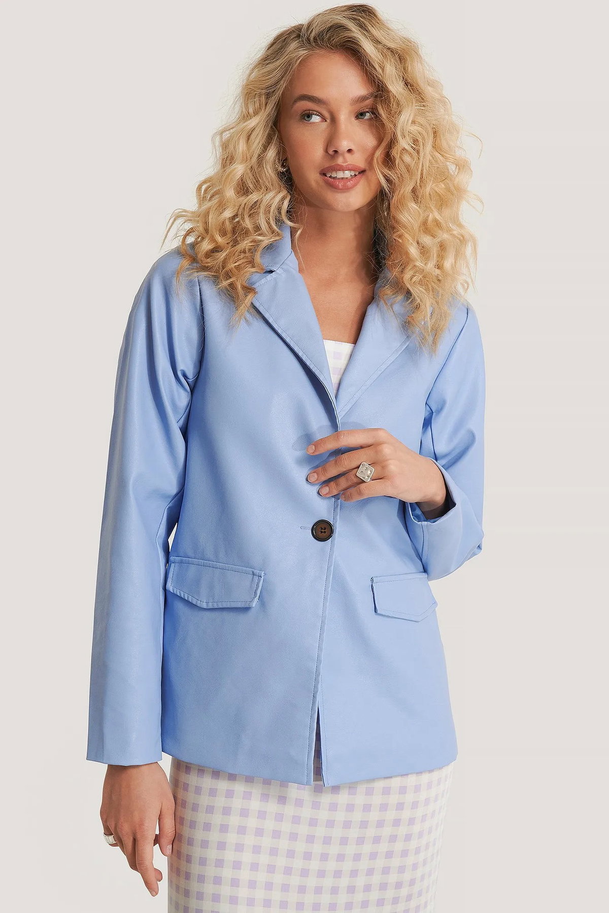 PU Blazer hellblau NA-KD