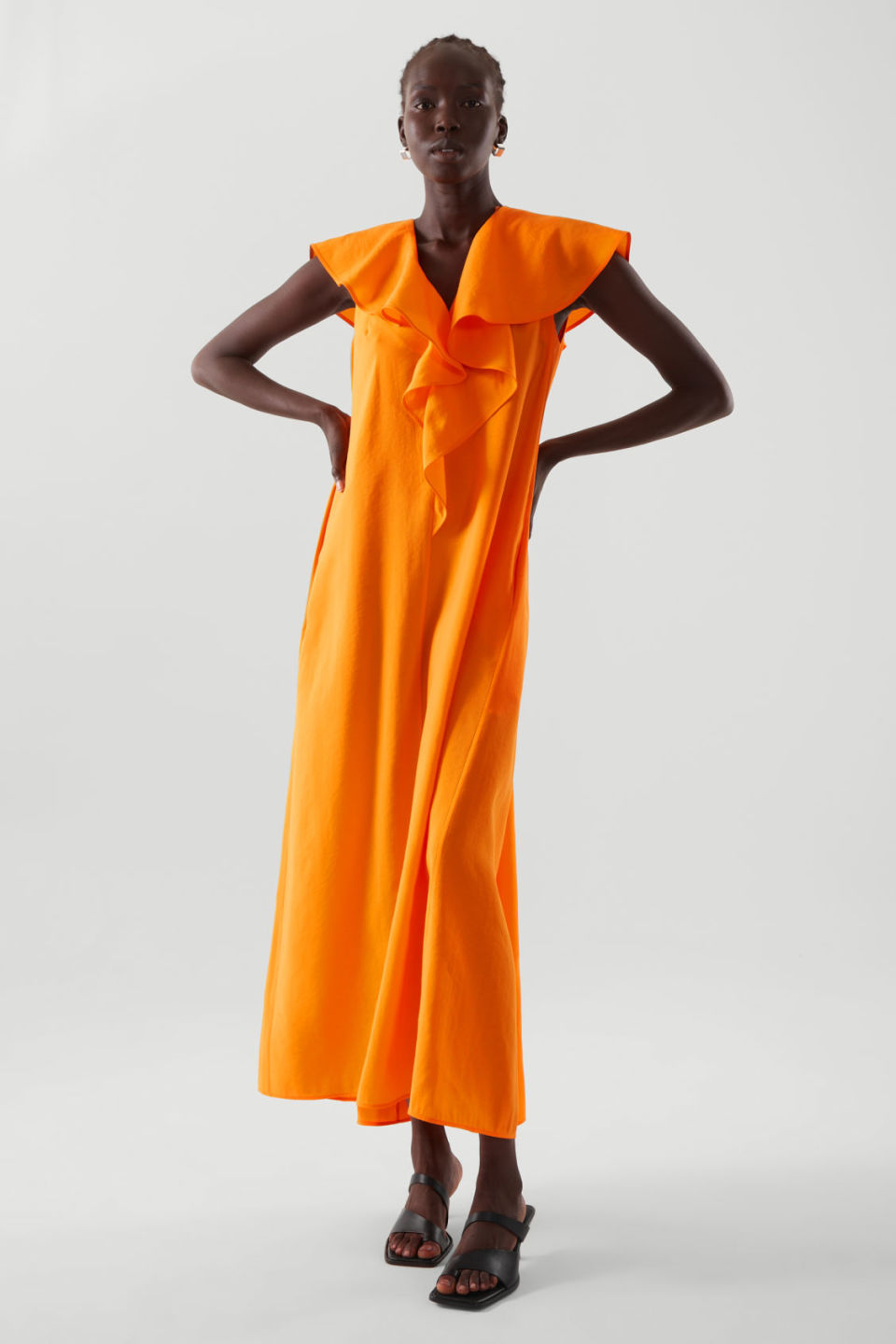 Cos RUFFLED MAXI DRESS orange
