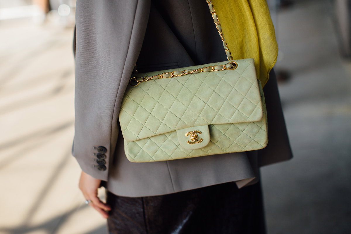 Hellgrüne Handtasche von Chanel