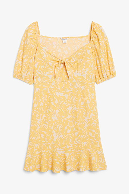 Minikleid mit Puffärmeln gelb Monki
