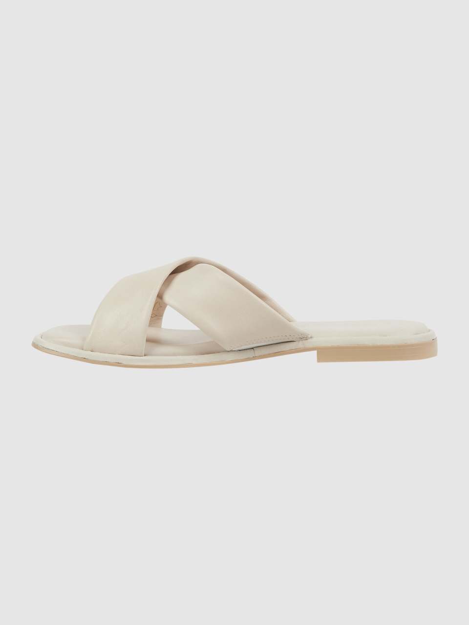 Tamaris Pantolette aus Leder - Offwhite