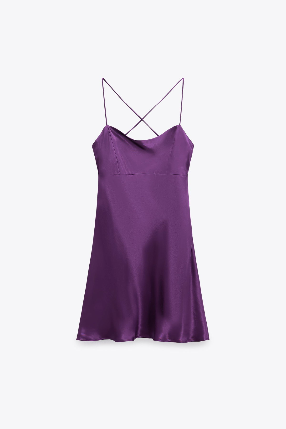 ZARA satiniertes Kleid Lingerie Optik Lila