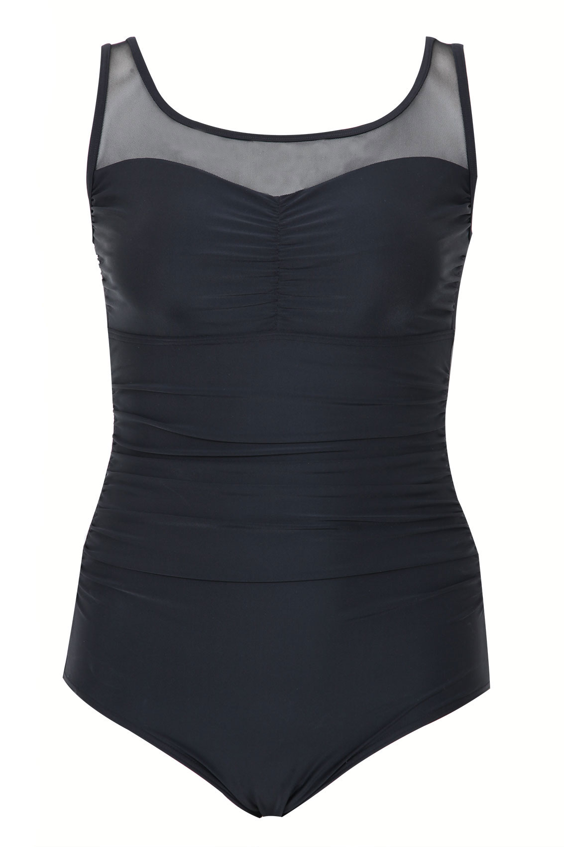 Badeanzug mit Mesh-Detail - Schwarz Yours Clothing