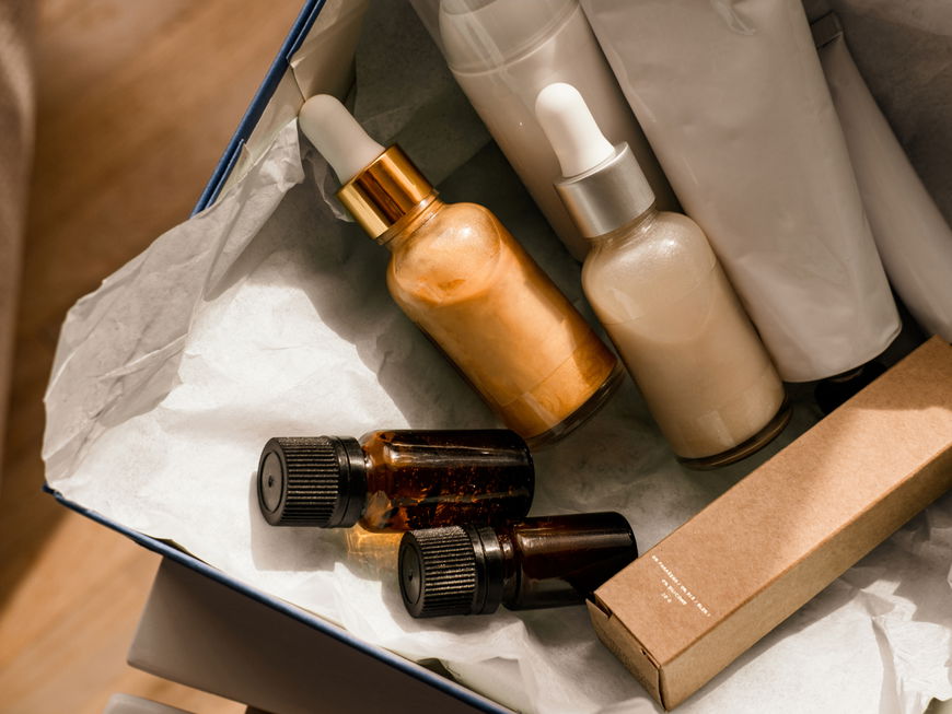 Box mit Beauty Produkten