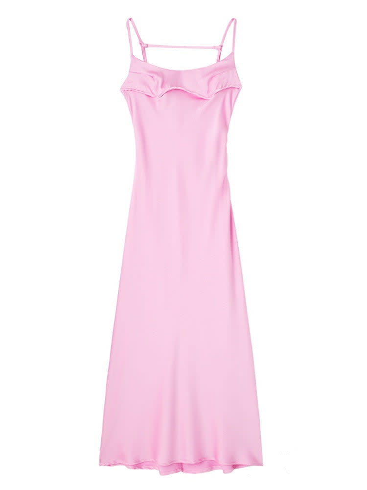 Fashion Movements Satin Kleid rosa