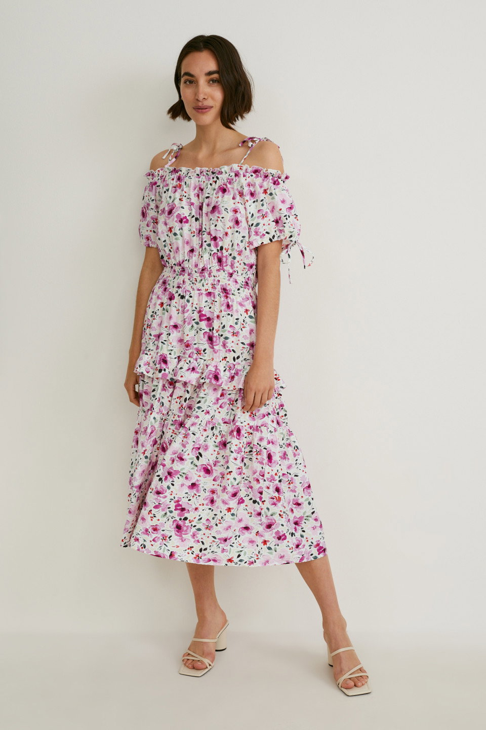 Fit & Flare Kleid - geblümt C&A