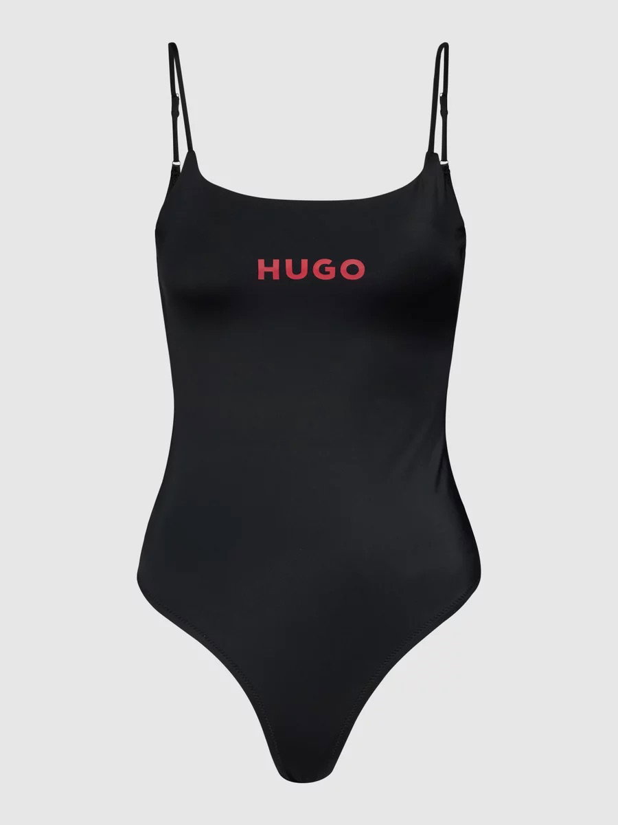 HUGO Swimsuit Pure - Badeanzug mit Label-Print Modell 'Swimsuit Pure' - Schwarz
