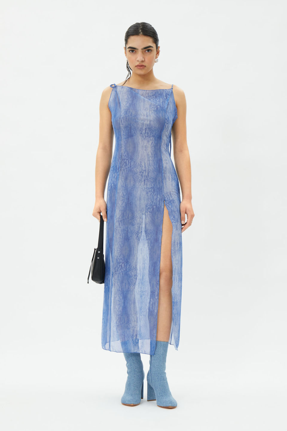 Joanne Printed Mesh Kleid Weekday blau