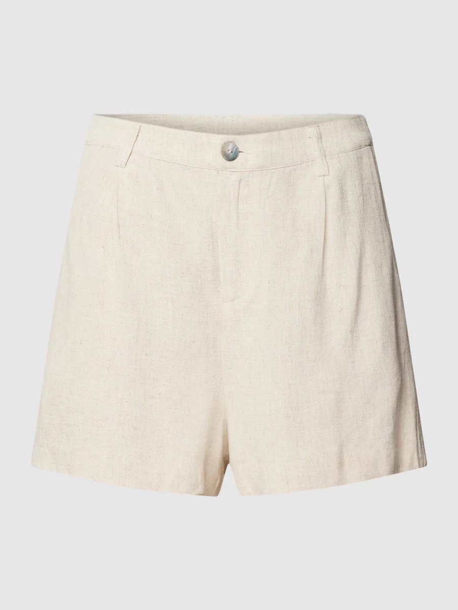 REVIEW Shorts mit Bundfalten Modell 'LINEN CAS SHORT' - Beige Large