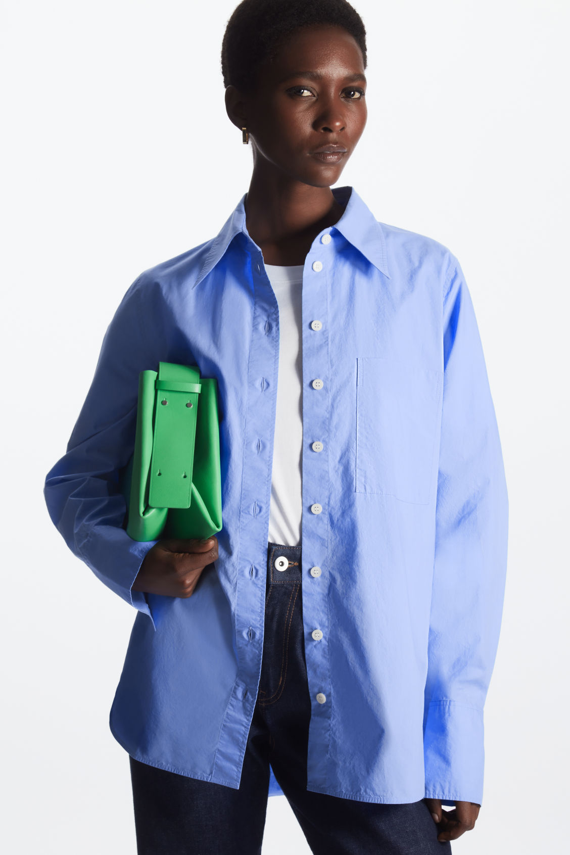 COS hellblau LANGÄRMLIGES OVERSIZED-HEMD