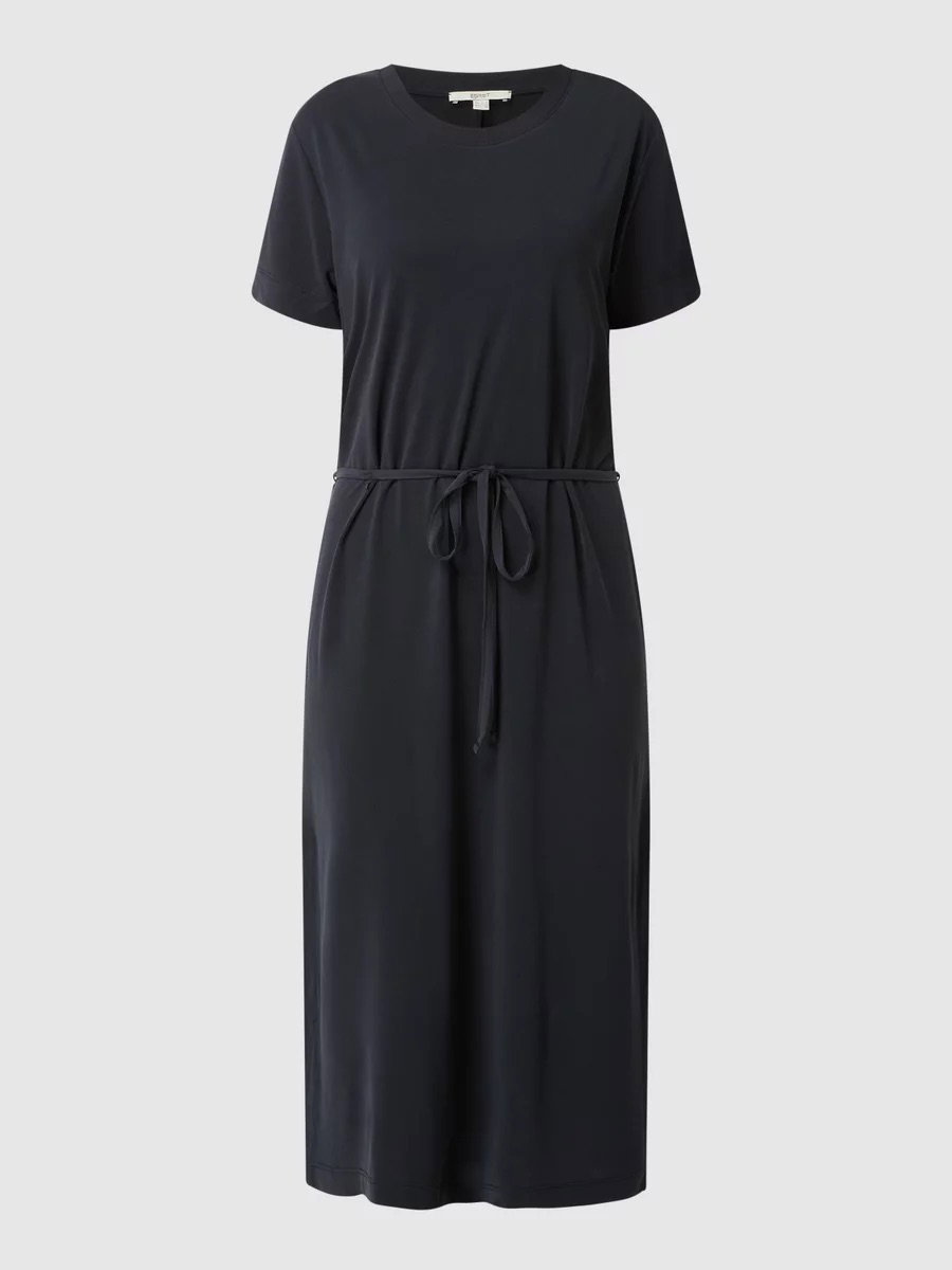 Esprit Jerseykleid mit Taillenband - Schwarz