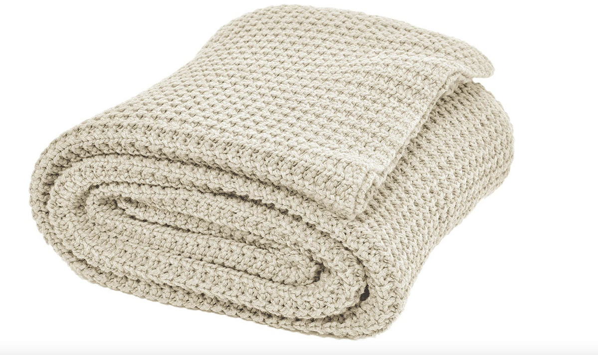 Nielsen Wohndecke Alen grob gestrickt Creme weiß