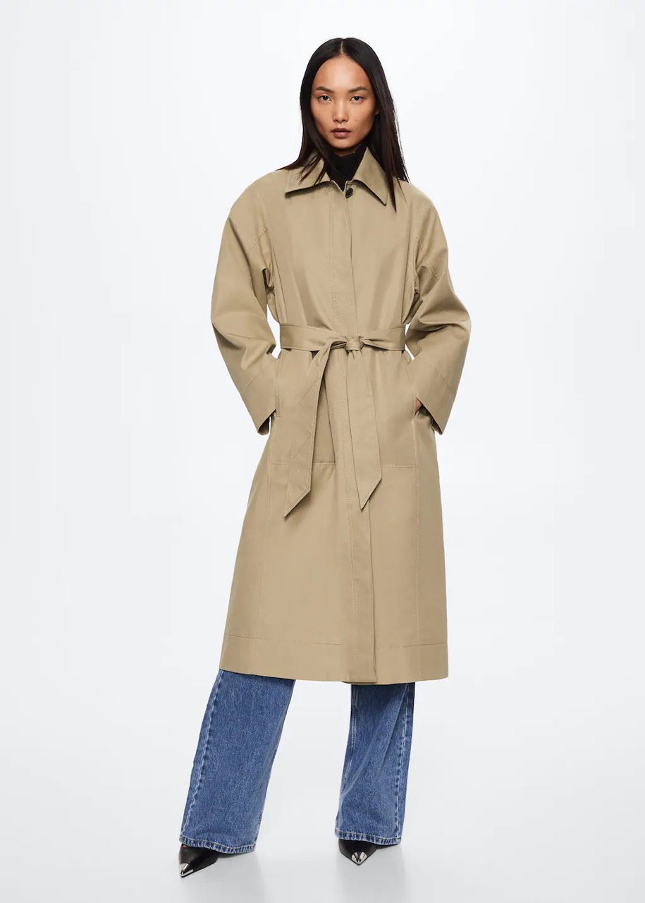 Oversized-Trenchcoat aus Baumwolle