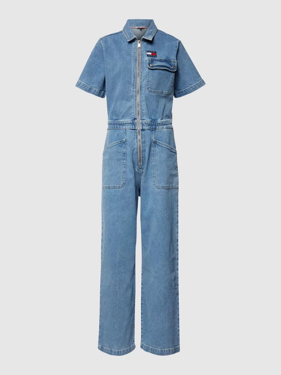 Tommy Jeans Jumpsuit mit Label-Patch - Jeans