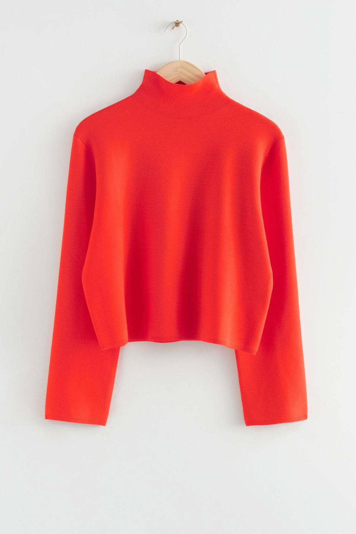 Kastiger Strickpullover mit Rollkragen &other Stories Orange Rot