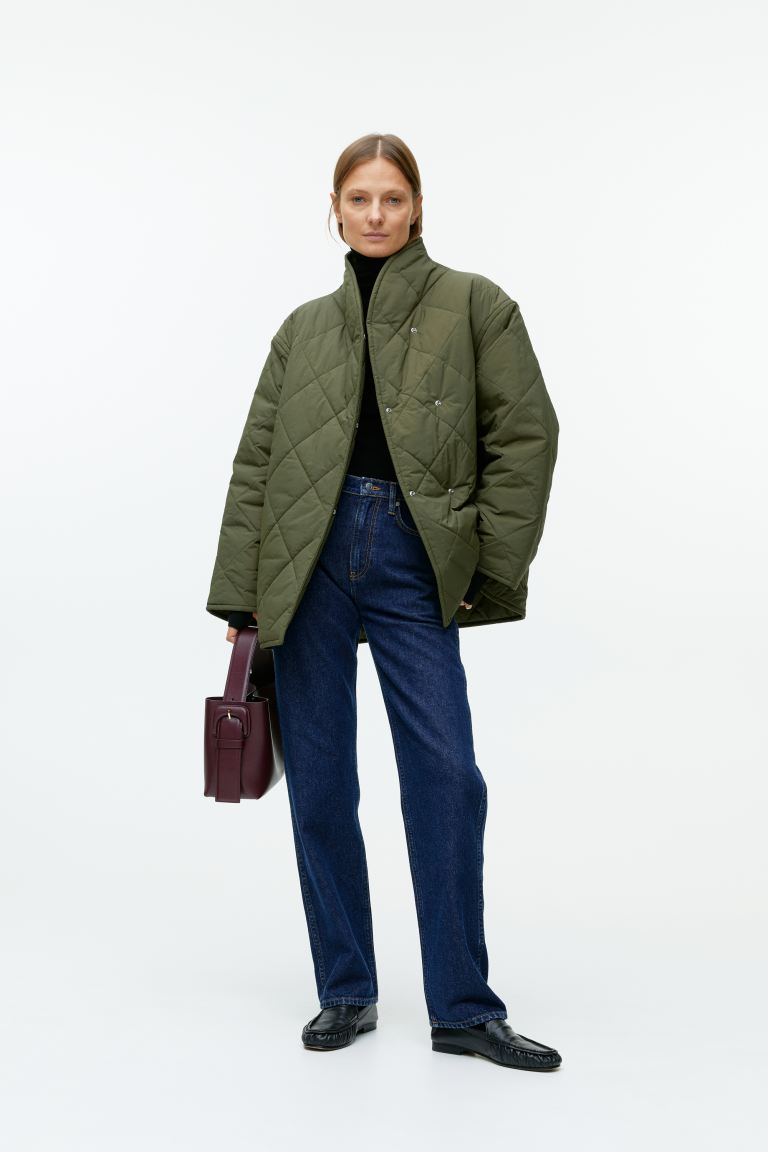 Steppjacke mit Schalkragen Arket dunkelgrün