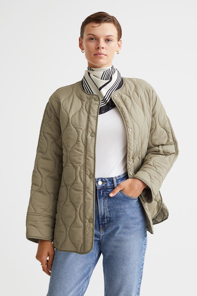 Gesteppte Jacke grün H&M