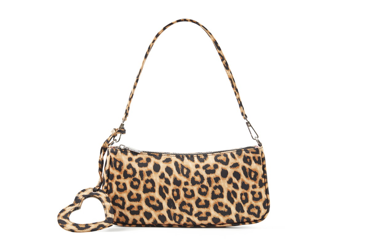 Tasche aus Satin Animal-Print Leoparden-Print
