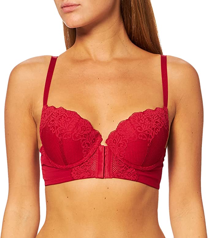 Iris & Lilly Damen Push-up-BH Spitze Frontverschluss
