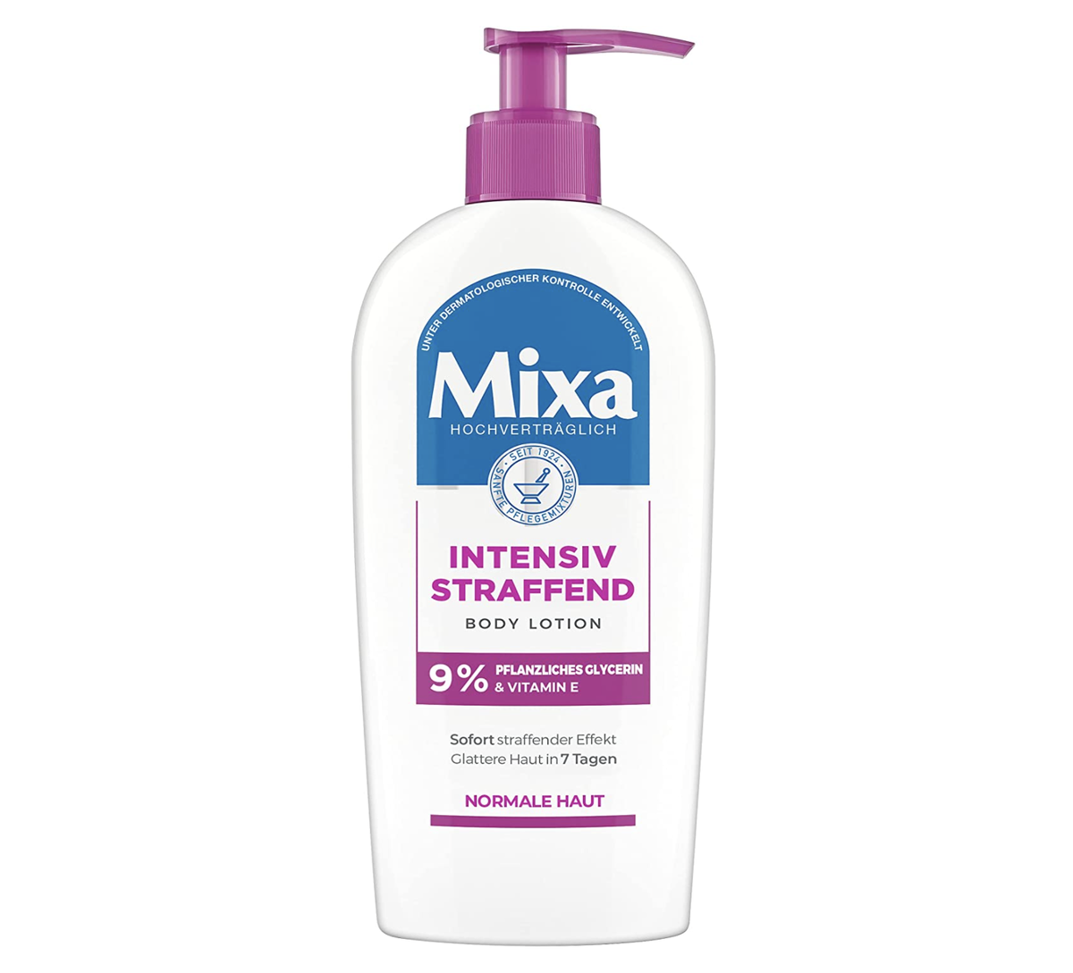 "Intensiv Straffend" Bodylotion von Mixa über Amazon, ca. 3 Euro