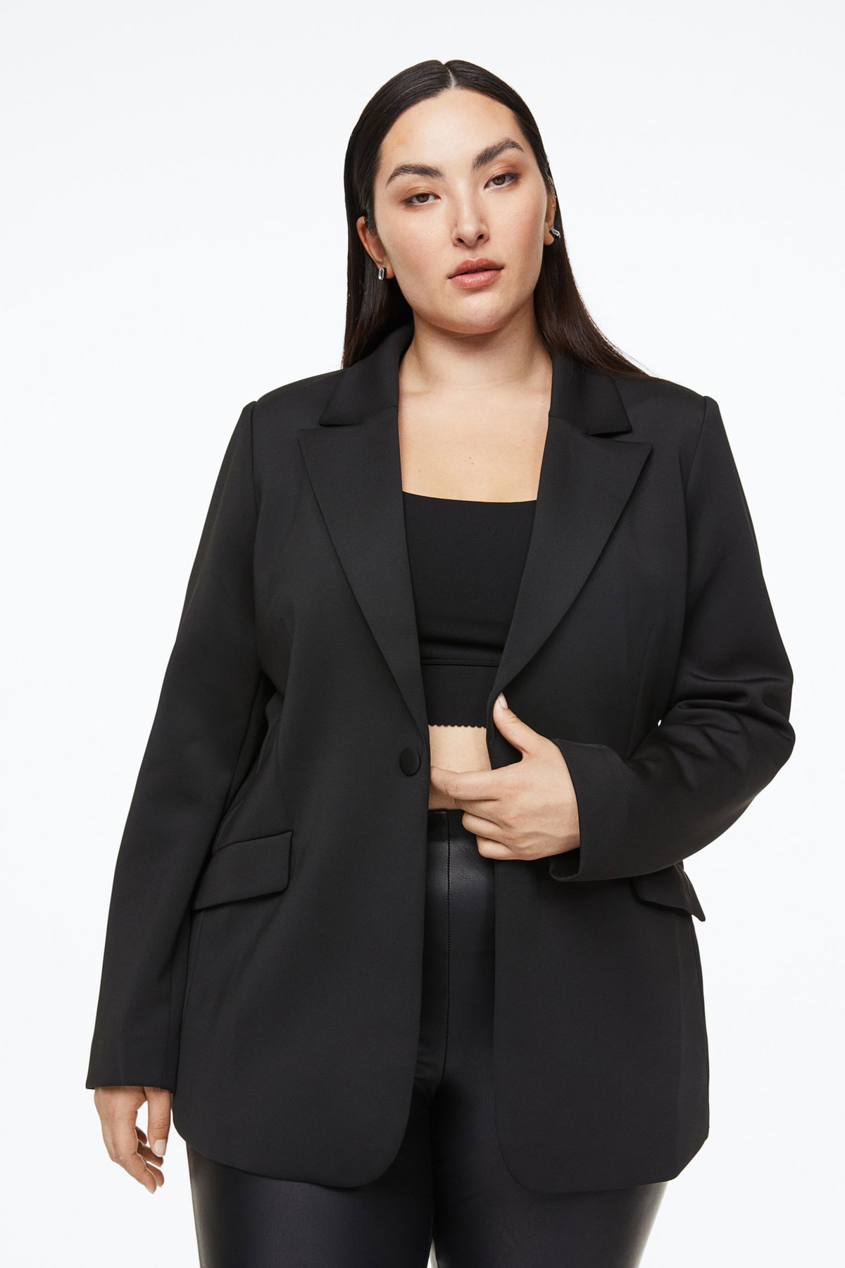 Fitted Scuba Blazer Good American schwarz