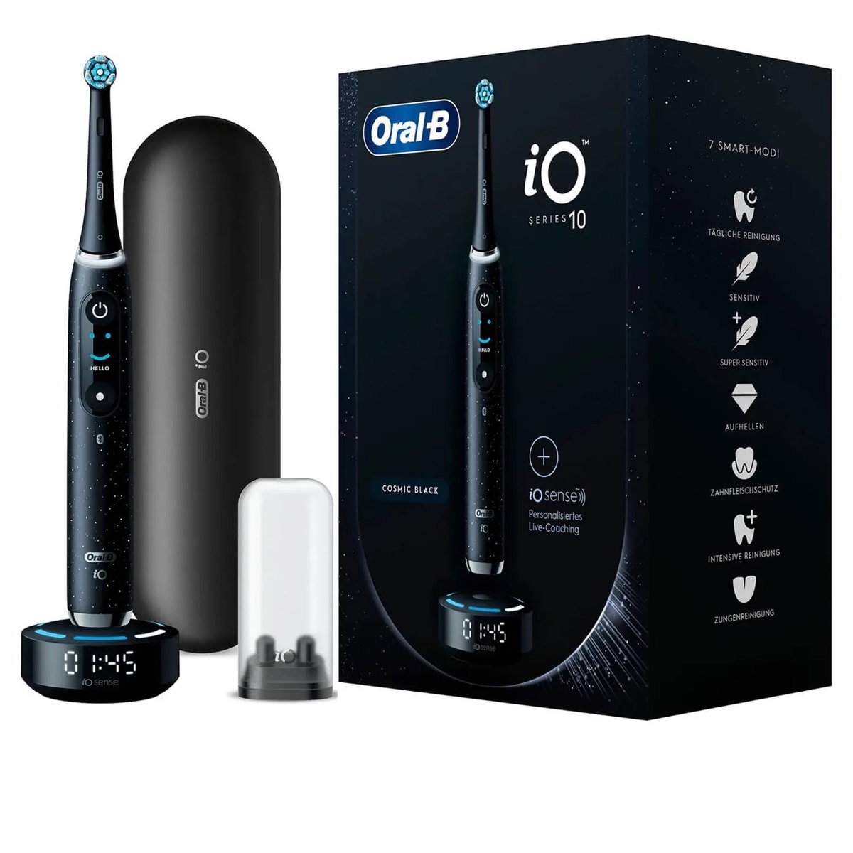 Oral-B iO Series 10 Elektrische Zahnbürste Cosmic Black Large