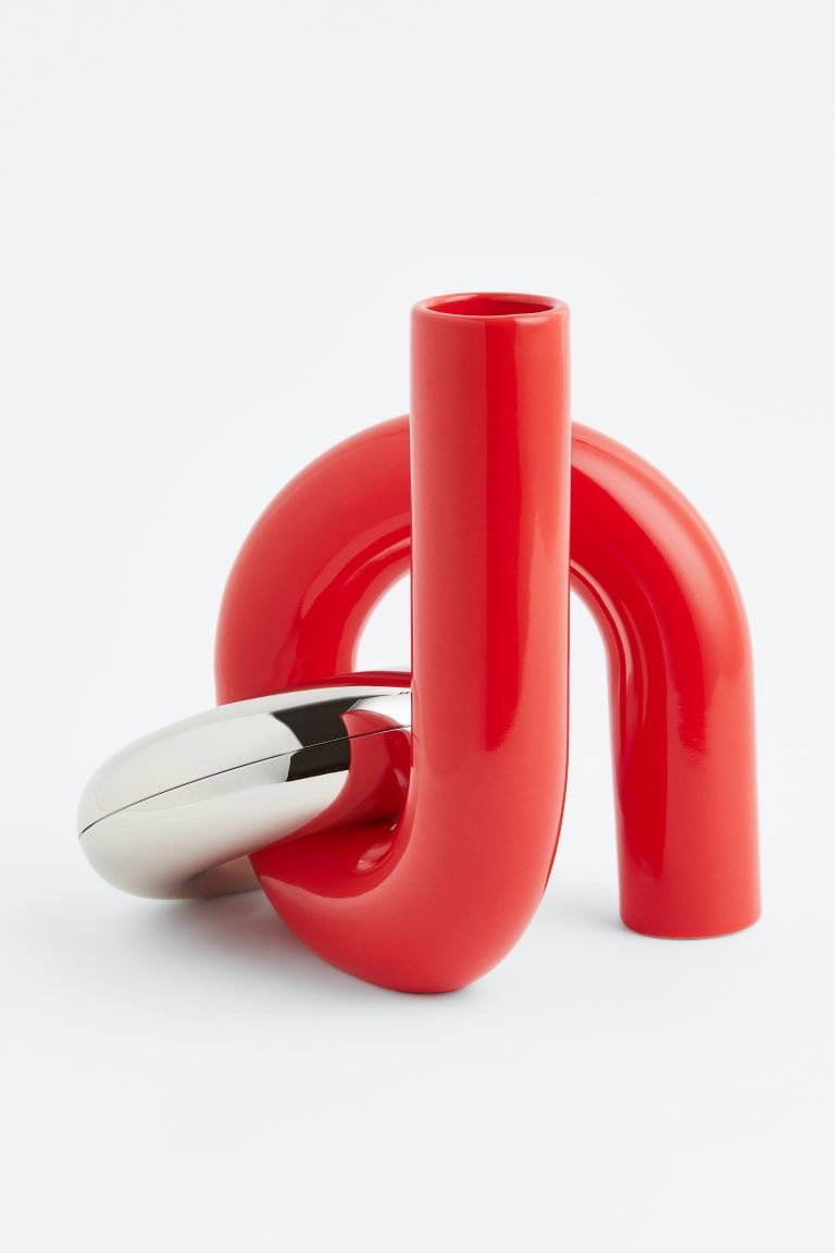 Skulpturale Vase rot uncommon matters x H&M Home