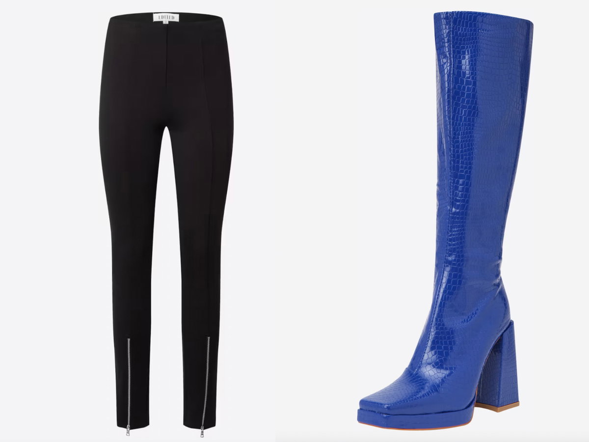Leggings edited schwarz blauer Lackschuh von Raid