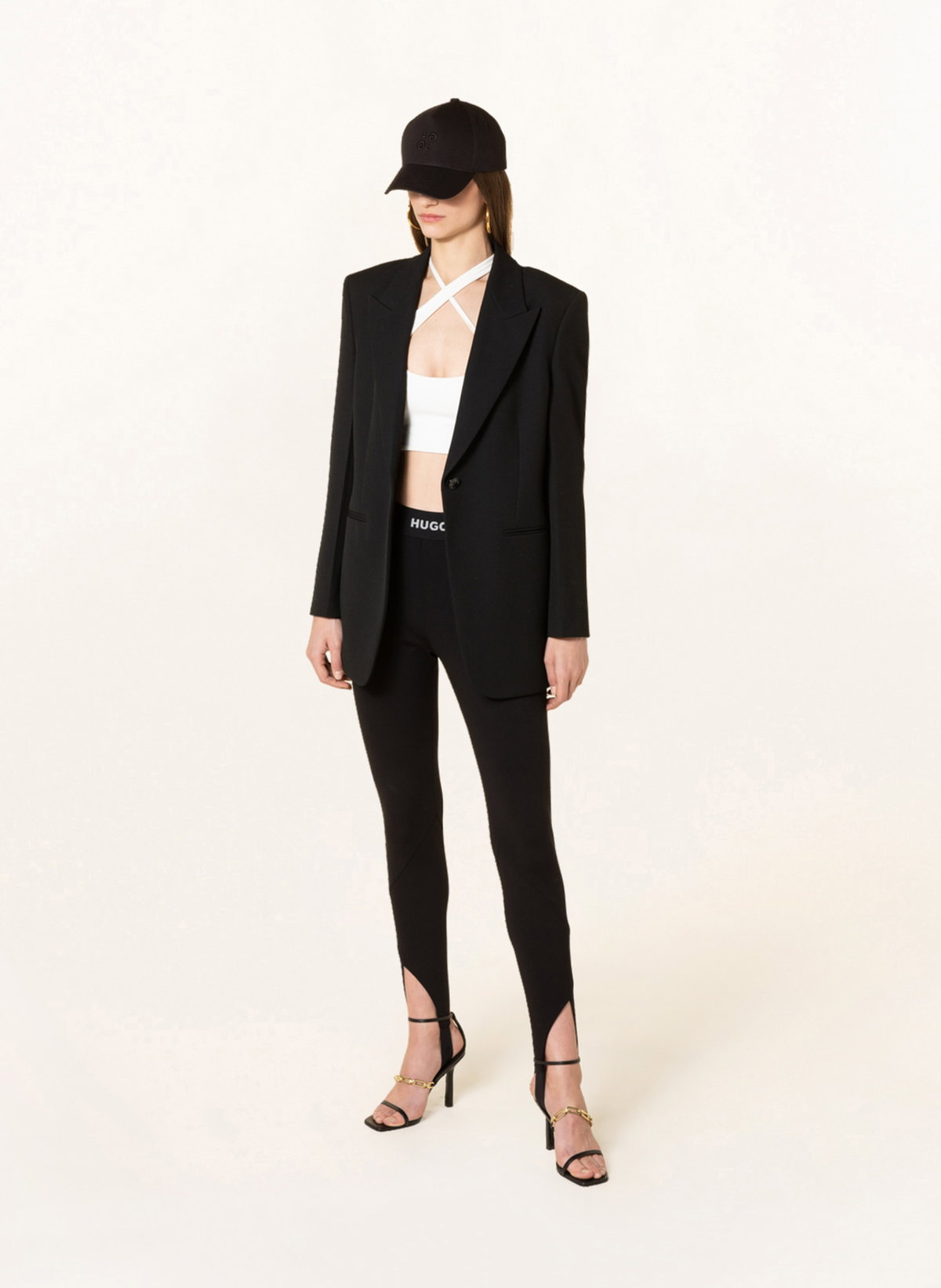 HUGO schwarze Leggings mit Steg HALONE