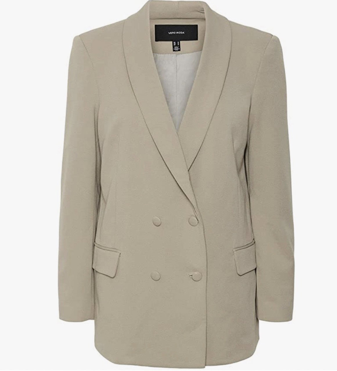 Oversized Blazer in Beige von Vero Moda mit doppelter Knopfleiste über Amazon