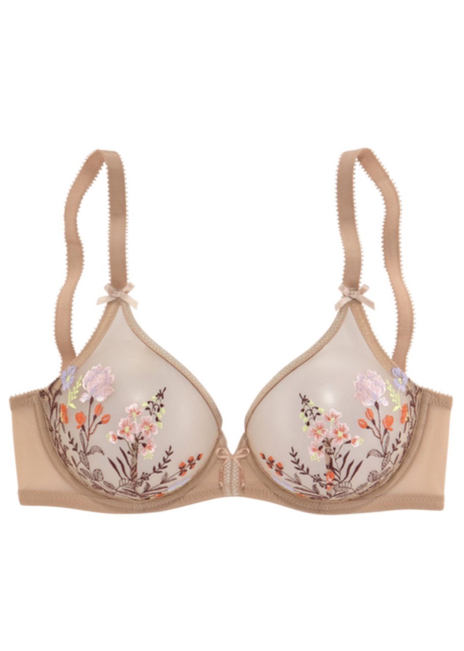 Femininer Bügel-BH mit Blumen aus Stickereispitze von Lascana, ca. 40 Euro