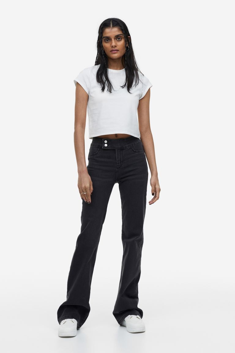 Flared Low Jeans schwarz H&M