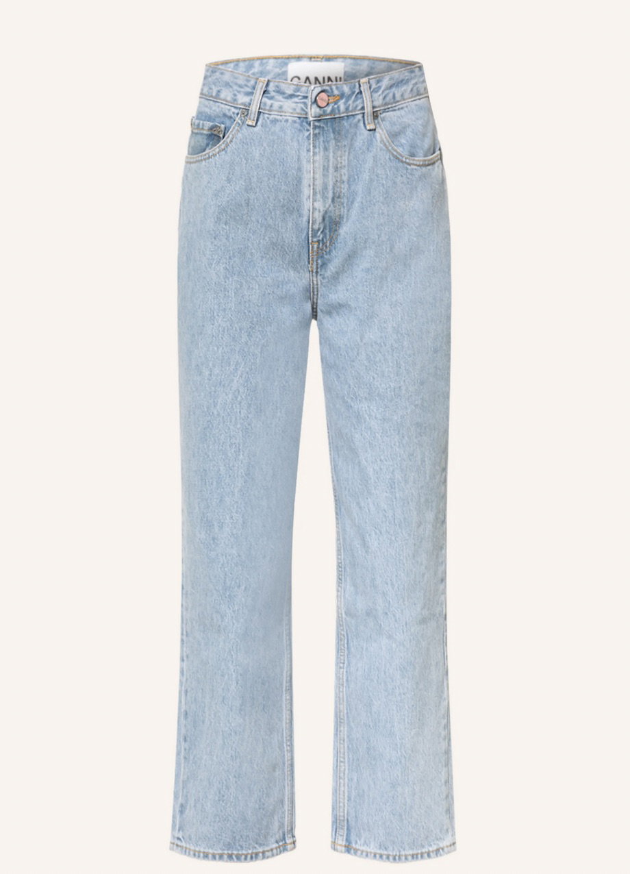 Jeans im Loose-Wide Fit von Ganni in einem hellen Blau über Breuninger, ca. 180 Euro