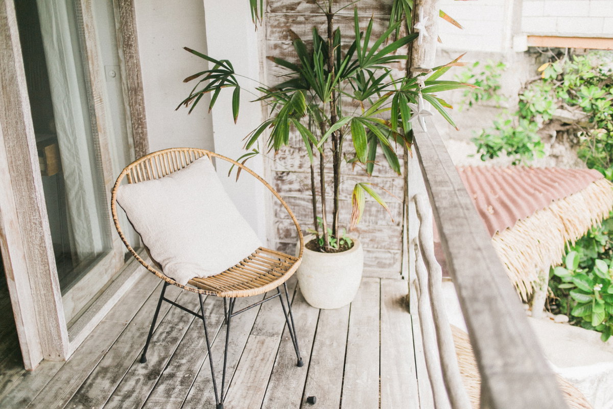 Balkon mit Stuhl