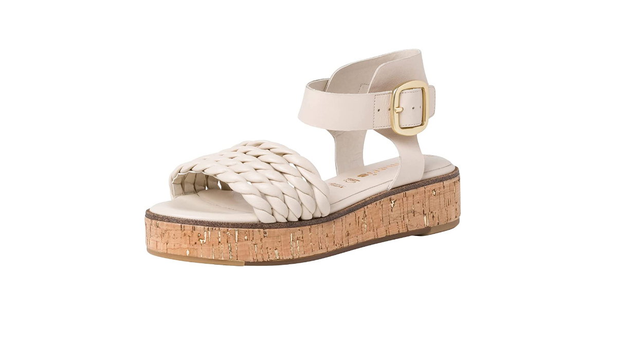 Beige Sandalen von Tamaris mit Kork-Sohle