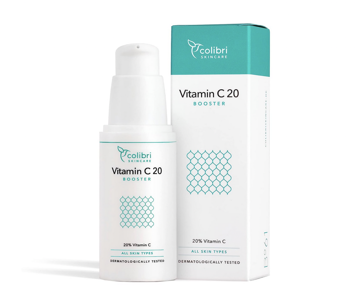 colibri skincare Vitamin C20 Booster 30ml Vitamin C Serum Gesicht - hochdosierte Gesichtspflege wirkt Pigmentflecken