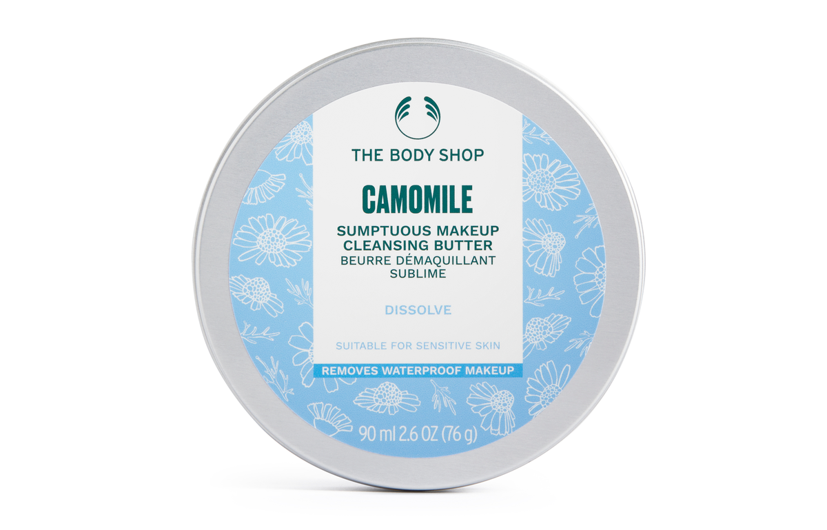 Die Camomile reinigende Butter ist für Gesicht, Lippen und Augen geeignet