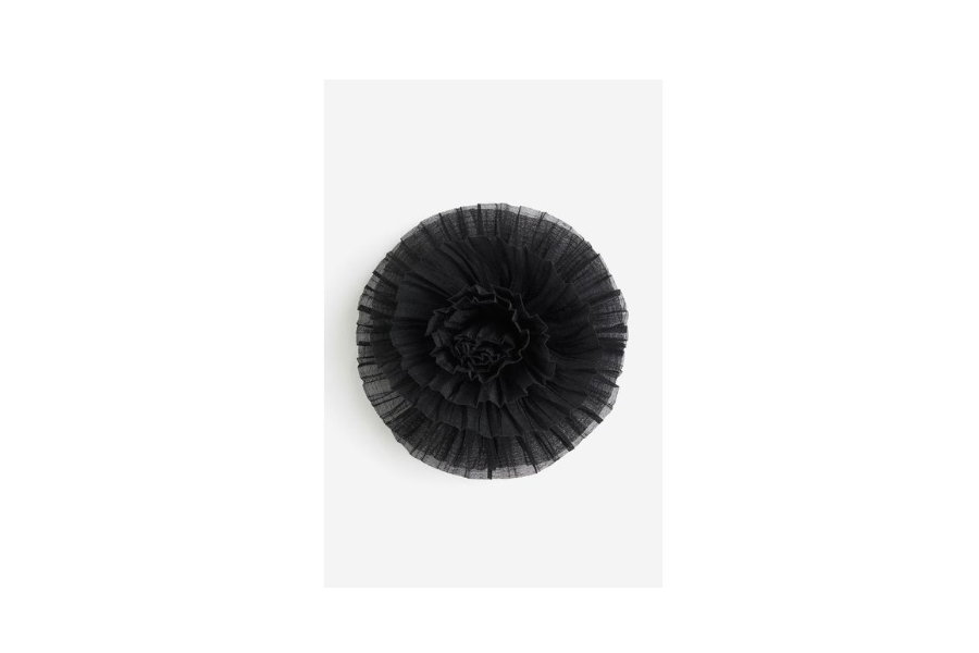 Blumen Haarspange in Schwarz