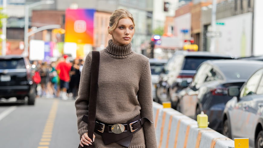 New York Fashion Week: Laut Elsa Hosk müssen Strick-Kleider im Herbst so aussehen