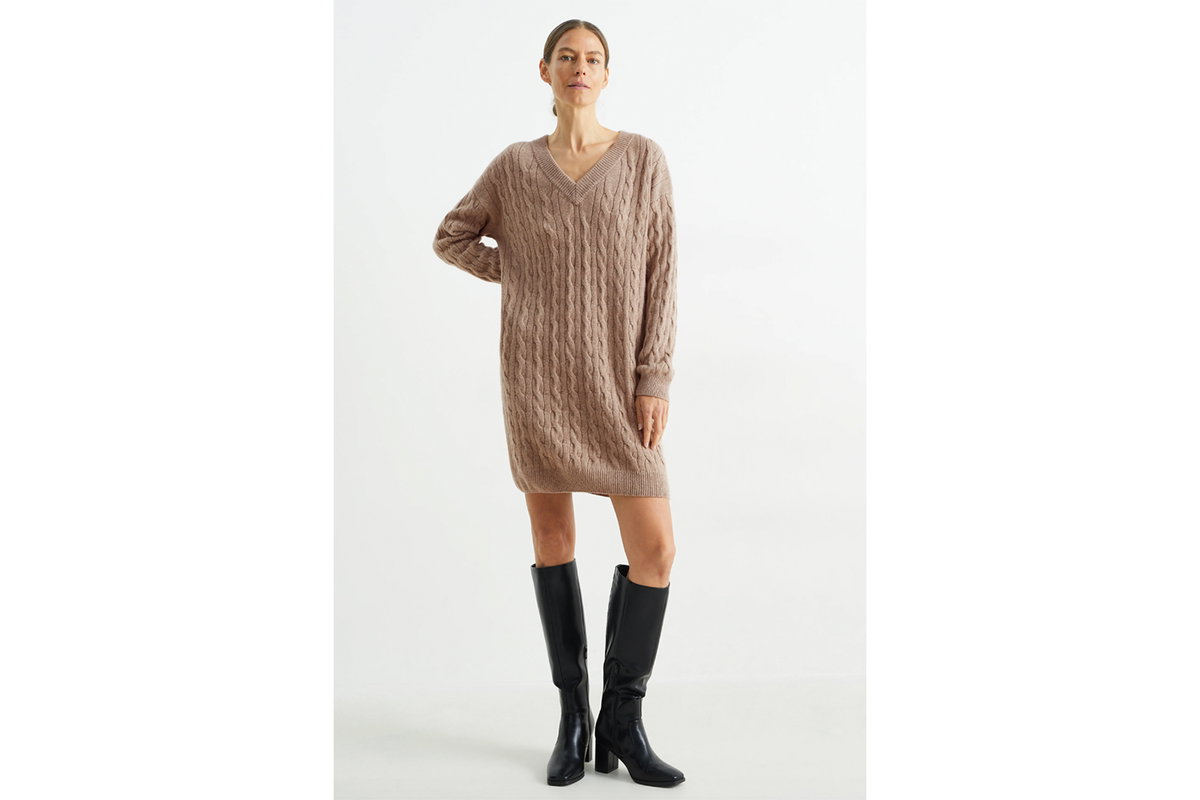 Braunes Strickkleid von C&A