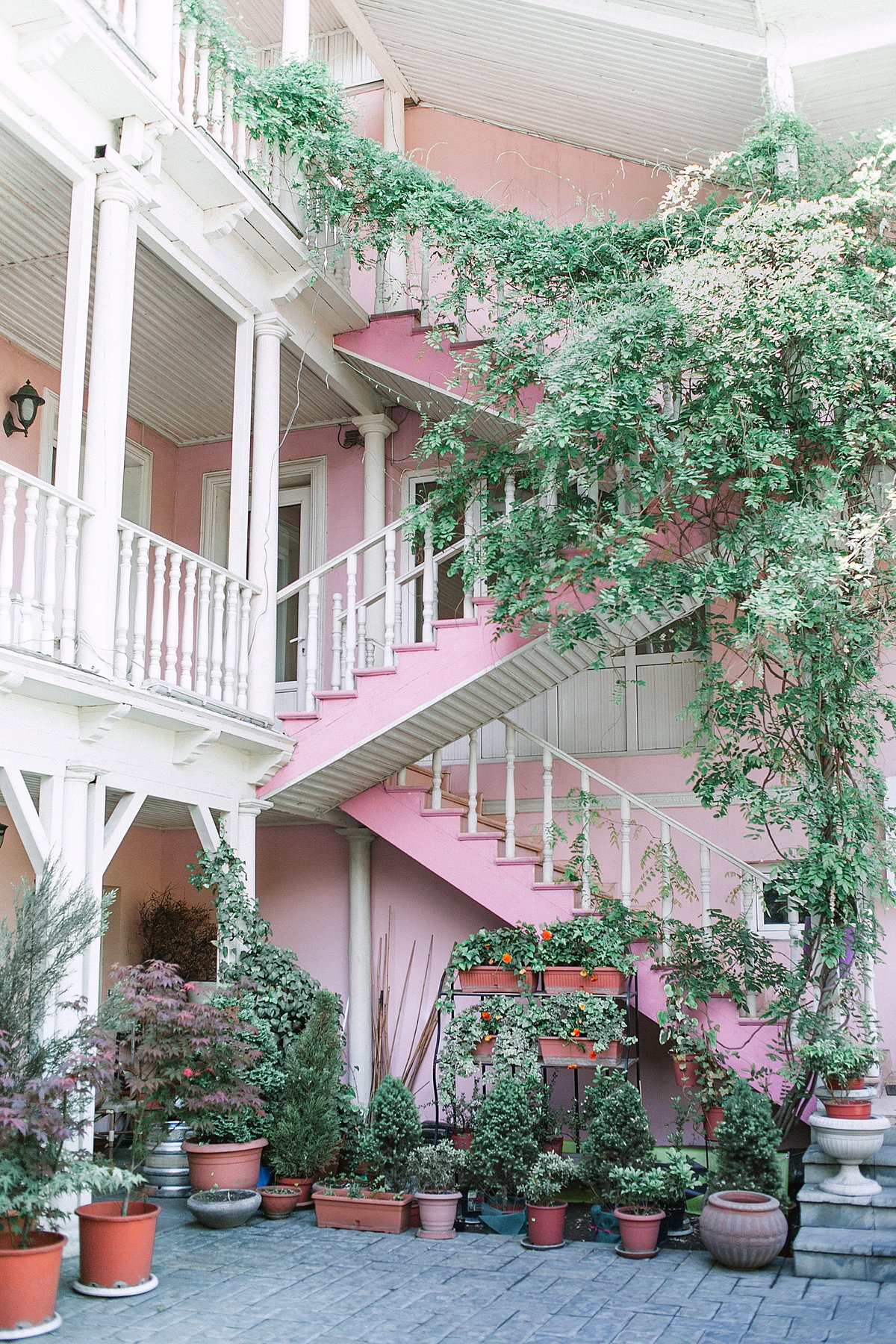 Treppe in pink