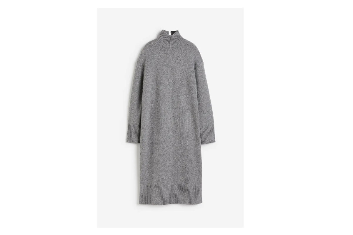 Graues Strickkleid