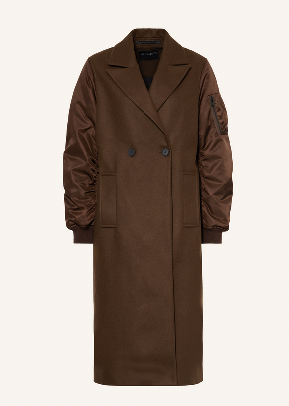Allsaints Mantel PAULAH im Materialmix in Braun