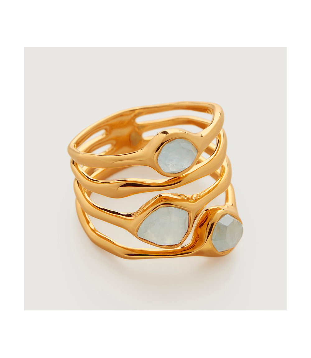 Siren Cluster Cocktail Ring mit Aquamarine-Schmucksteinen von Monica Vinader