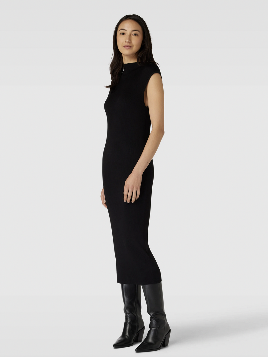 Selected Femme Strickkleid mit Turtleneck Modell 'CARO' in schwarz