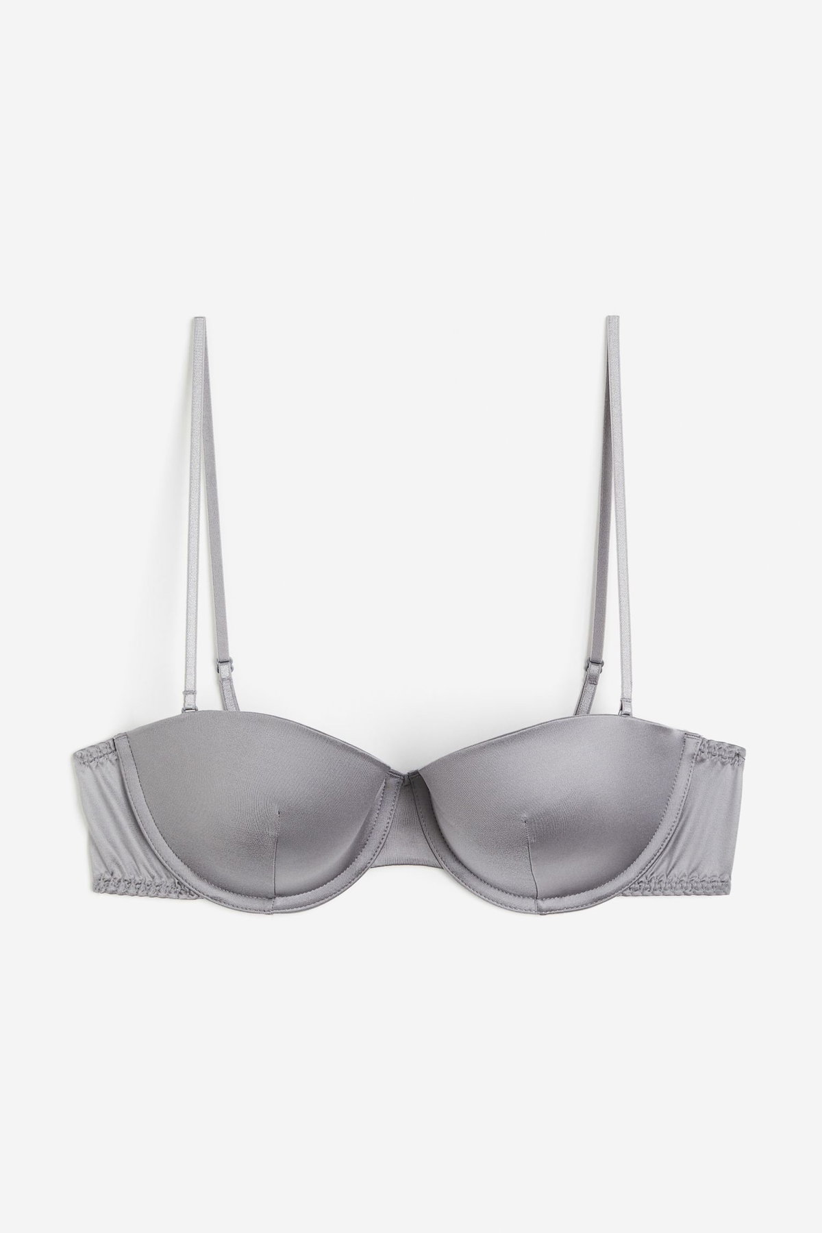 Wattierter Balconette-BH aus Satin H&m Silber