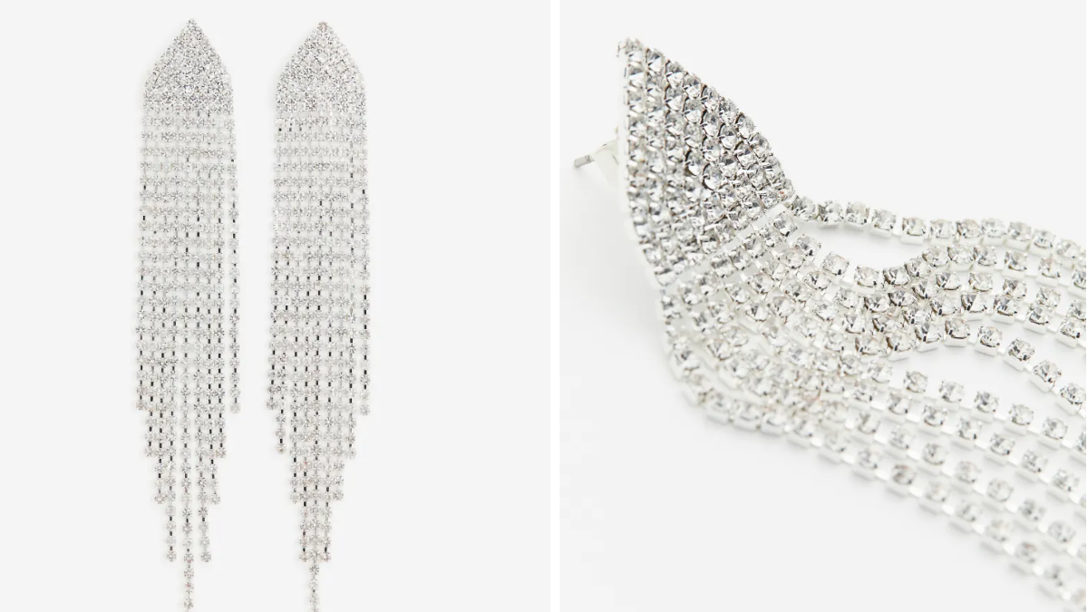 Silberne Ohrringe mit Strass