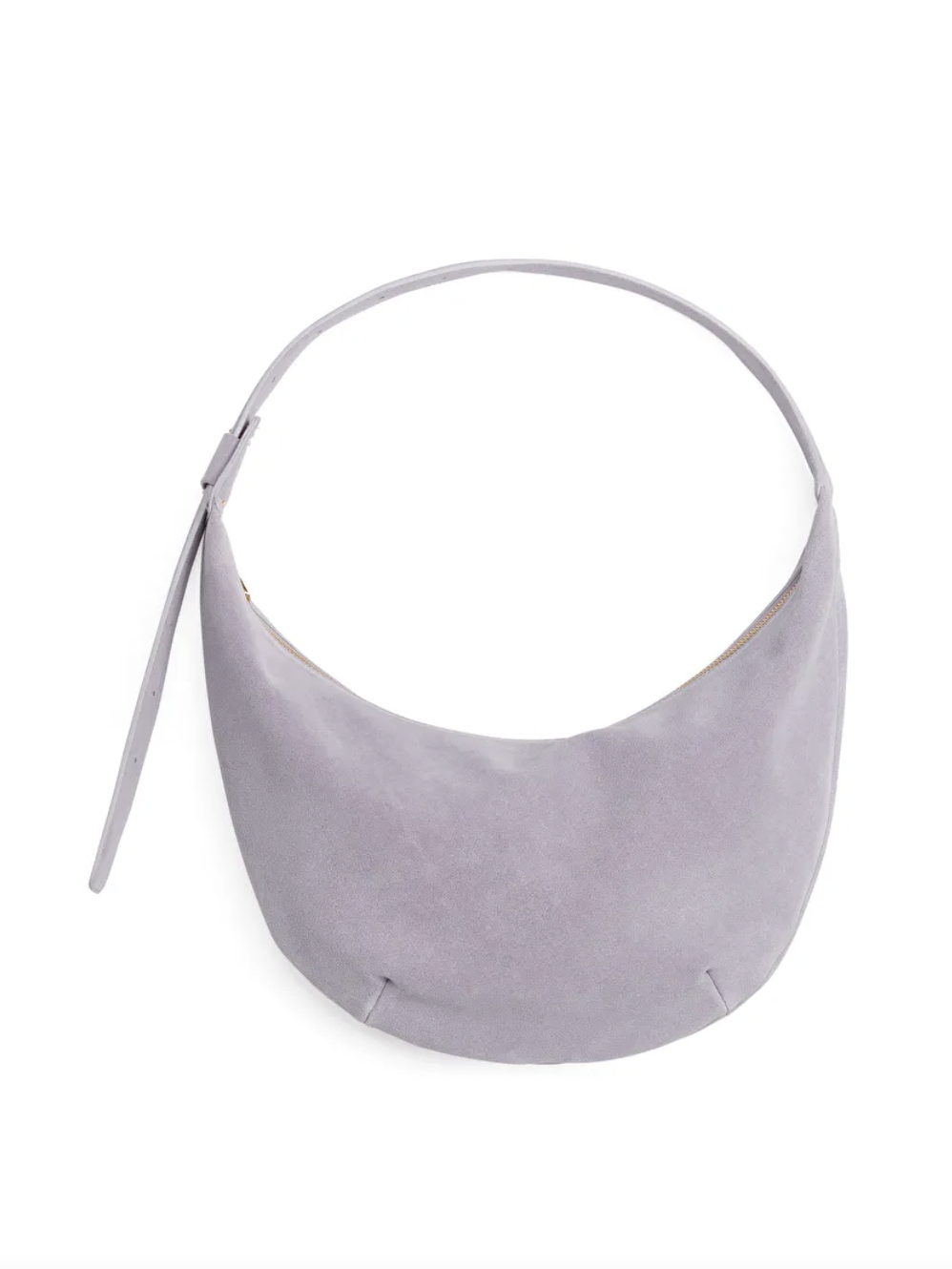 Mittelgroße, geschwungene Schultertasche in Pastelllila